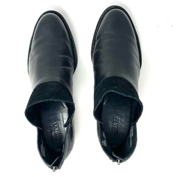 BORN kerri black distressed leather ankle boots size 7.5 - Picture 8 of 10